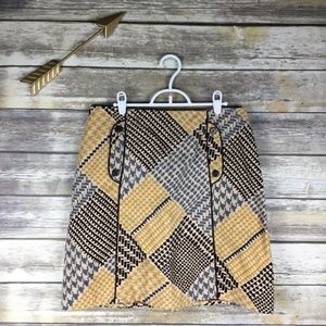 Maeve Anthro Retro Pattern Lined Skirt w/ Pockets